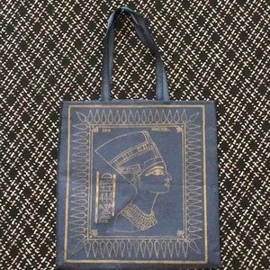 Blue and gold Egypt tote